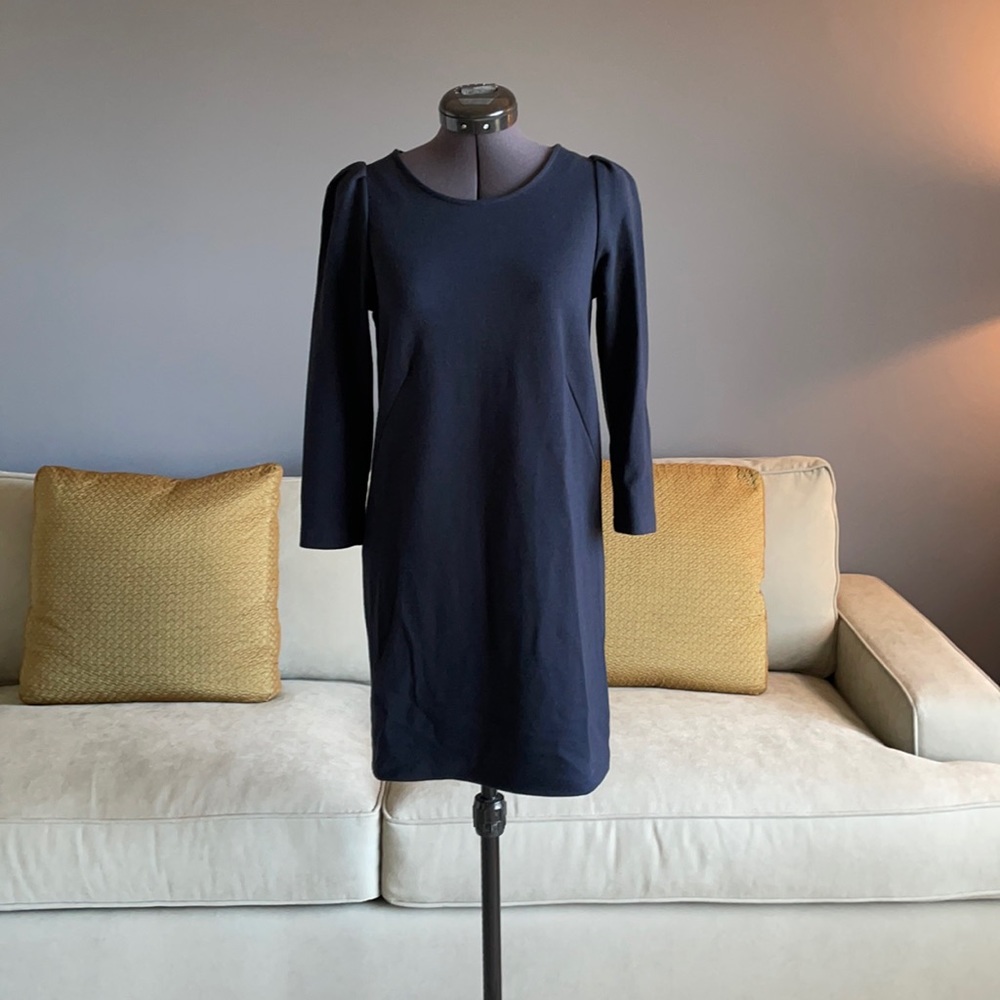 Sessùn Navy Wool Blend Mini Dress